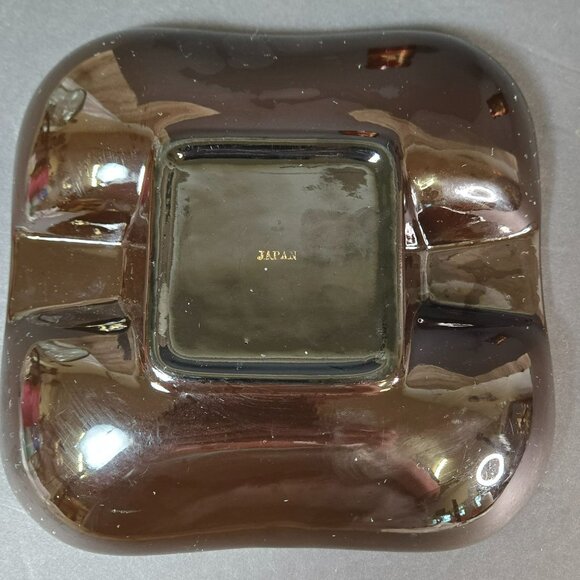 Vintage Japanese Lacquerware Ashtray & Salt Pepper Set Red & Black w Gold Pagoda - Picture 5 of 9